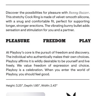 Playboy Pleasure - Bunny Buzzer - Cock Ring - Deep Teal