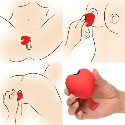 Shegasm 10x Heart Desire Silicone Suction Clit  Stimulator - Red