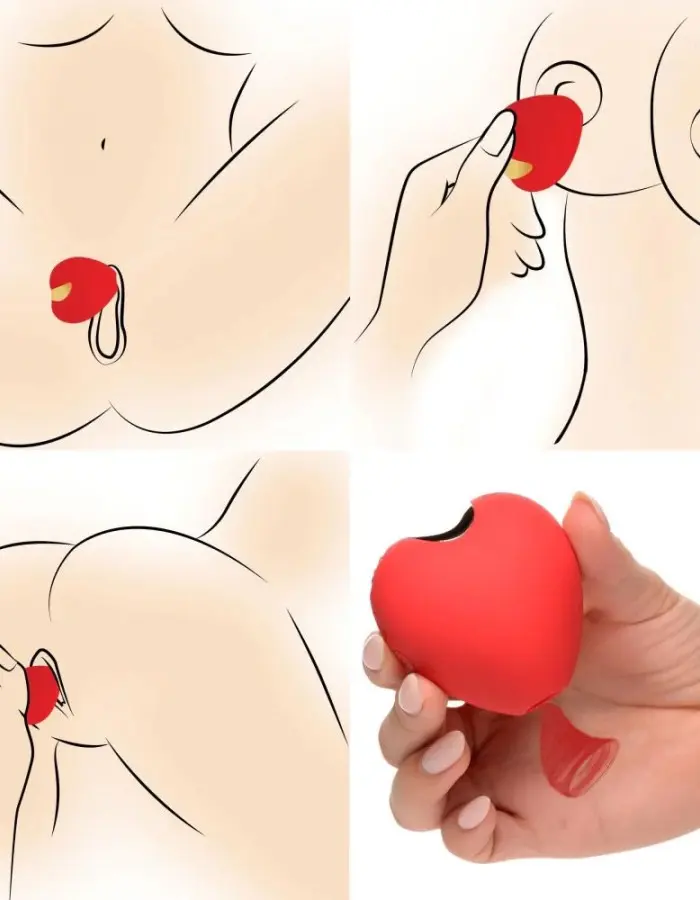 Shegasm 10x Heart Desire Silicone Suction Clit  Stimulator - Red