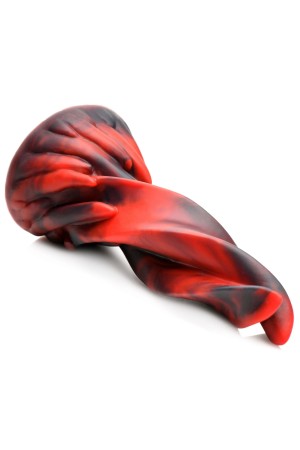 Hell Kiss Twisted Tongues Silicone Dildo - Red