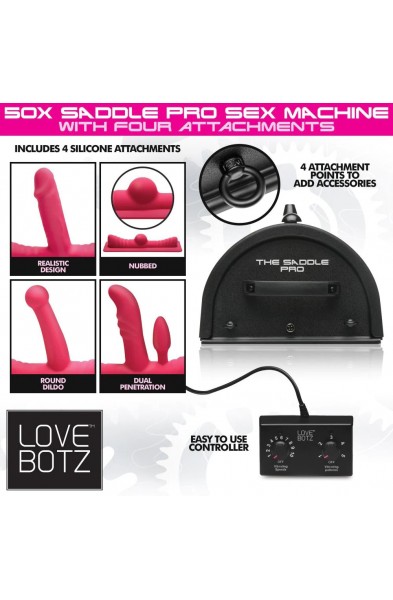 Love Botz 50x Saddle Pro Sex Machine With 4  Attachments