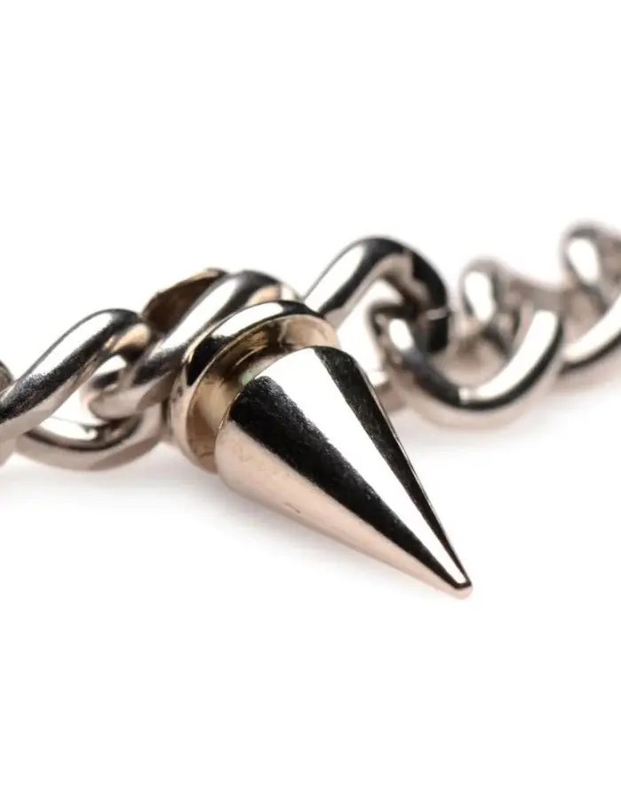 Punk Spiked Necklace Silver