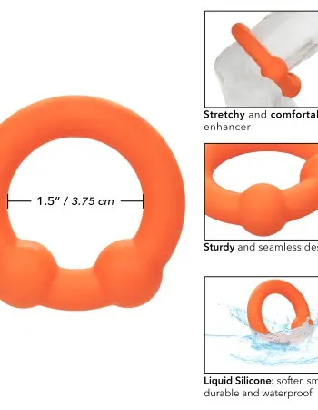 Alpha Liquid Silicone Dual Ball Ring - Orange Orange
