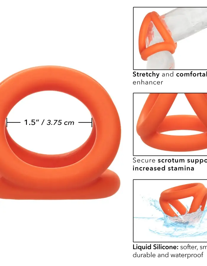 Alpha Liquid Silicone Tri-Ring - Orange Orange