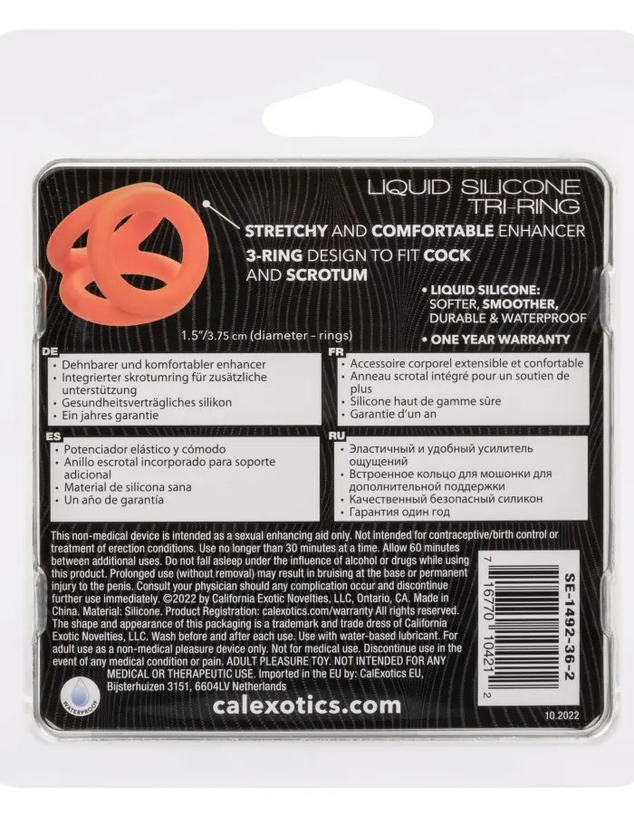 Alpha Liquid Silicone Tri-Ring - Orange Orange