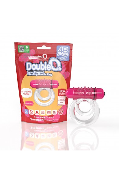 Screaming O 4b - Double O Super Powered Vibrating  Double Ring - Strawberry