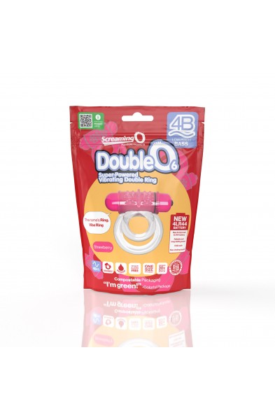 Screaming O 4b - Double O Super Powered Vibrating  Double Ring - Strawberry