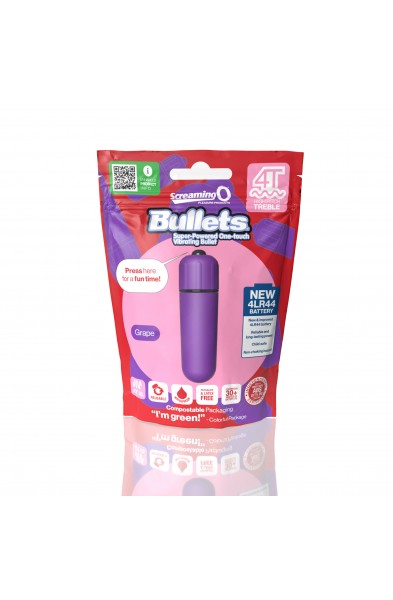 Screaming O 4t - Bullet - Super Powered One Touch  Vibrating Bullet - Grape