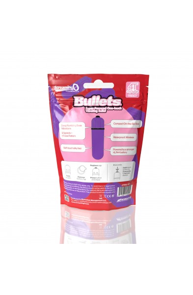 Screaming O 4t - Bullet - Super Powered One Touch  Vibrating Bullet - Grape