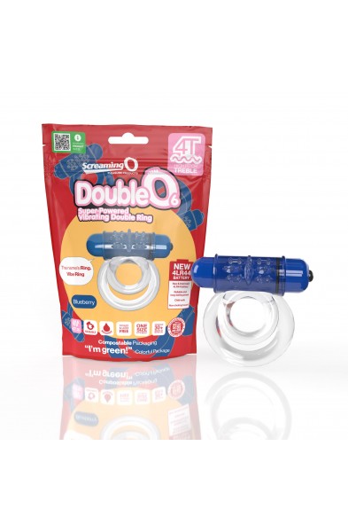 Screaming O 4t - Double O 6 Super Powered   Vibrating Double Ring - Blueberry