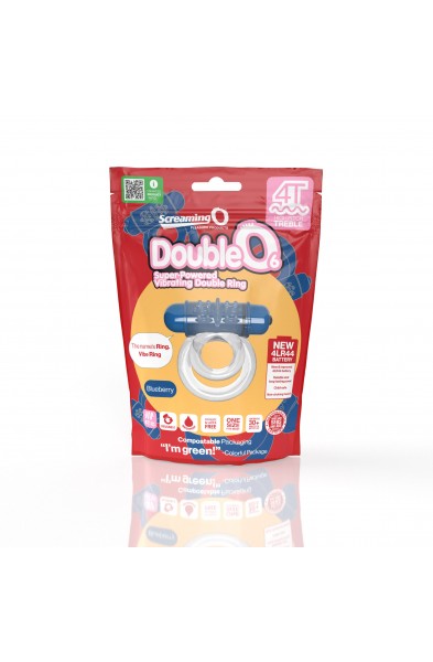 Screaming O 4t - Double O 6 Super Powered   Vibrating Double Ring - Blueberry