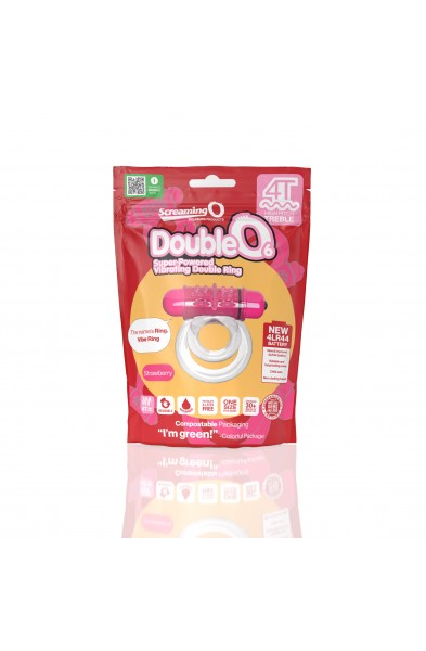 Screaming O 4t - Double O 6 Super Powered   Vibrating Double Ring - Strawberry