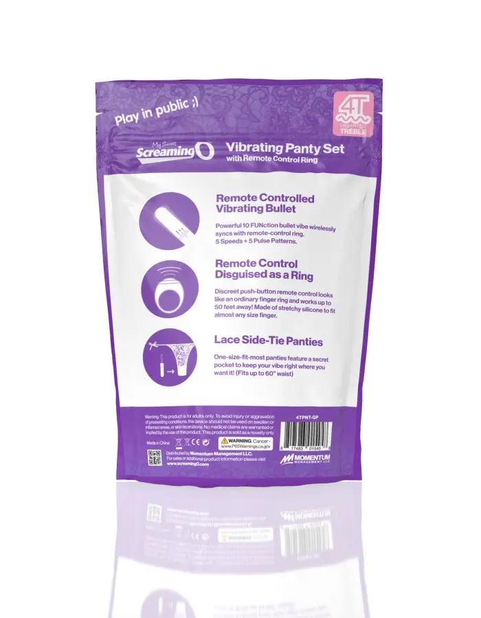 Screaming O 4t - Vibrating Panty Set With Remote Control Ring - Grape