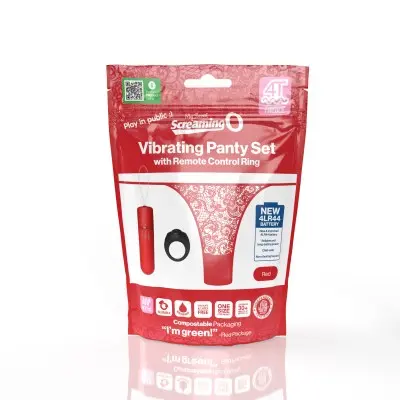 Screaming O 4t - Vibrating Panty Set With Remote Control Ring - Red