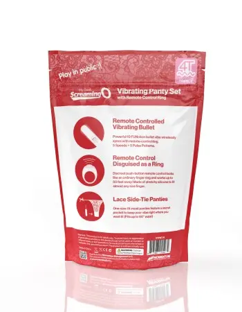 Screaming O 4t - Vibrating Panty Set With Remote Control Ring - Red