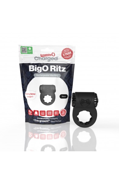 Screaming O - Big O Ritz Rechargeable Vibe Ring -  Black