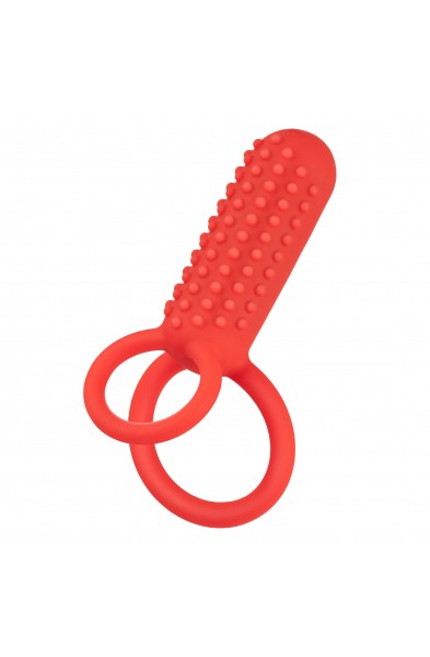 Silicone Rechargeable Vertical Dual Enhancer - Red