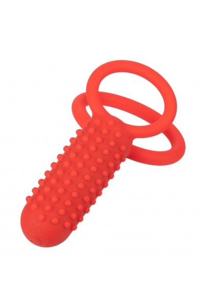 Silicone Rechargeable Vertical Dual Enhancer - Red