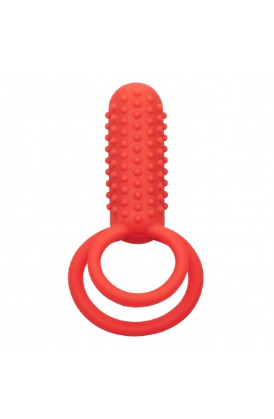 Silicone Rechargeable Vertical Dual Enhancer - Red