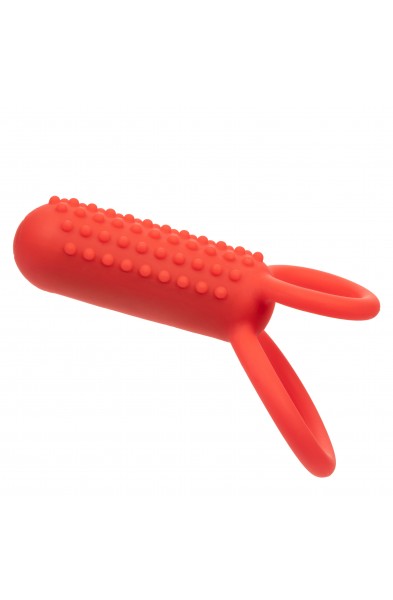 Silicone Rechargeable Vertical Dual Enhancer - Red