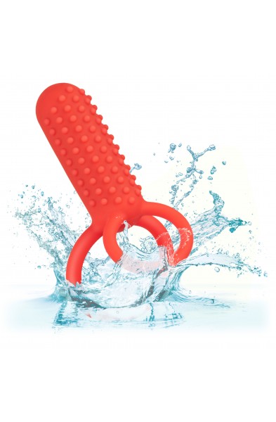 Silicone Rechargeable Vertical Dual Enhancer - Red