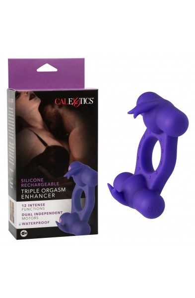 Silicone Rechargeable Triple Orgasm Enhancer -  Purple