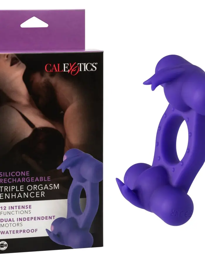 Silicone Rechargeable Triple Orgasm Enhancer - Purple