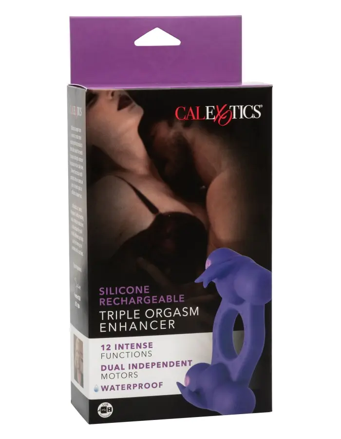 Silicone Rechargeable Triple Orgasm Enhancer - Purple