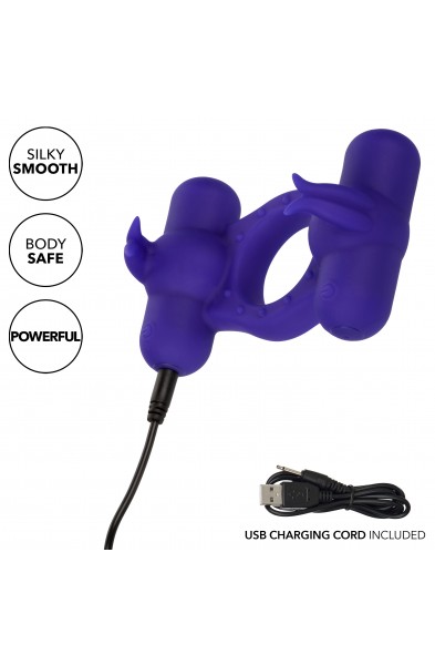 Silicone Rechargeable Triple Orgasm Enhancer -  Purple