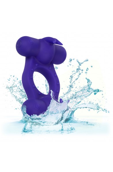 Silicone Rechargeable Triple Orgasm Enhancer -  Purple