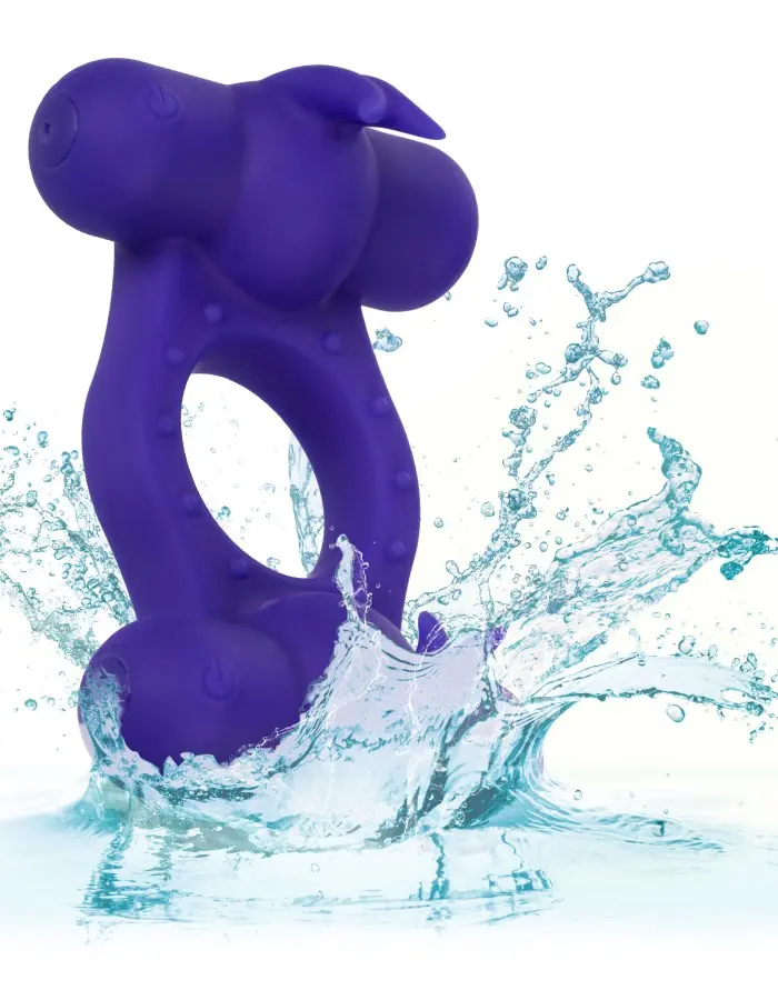 Silicone Rechargeable Triple Orgasm Enhancer - Purple
