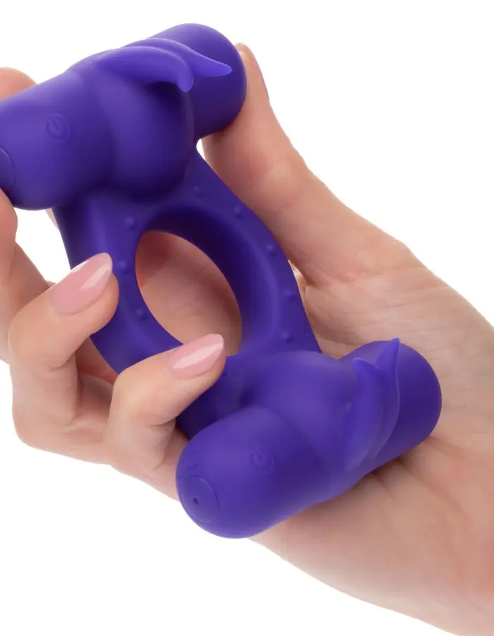 Silicone Rechargeable Triple Orgasm Enhancer - Purple