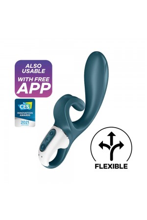 Hug Me - Rabbit Vibrator - Grey/blue