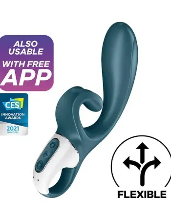 Hug Me - Rabbit Vibrator - Grey/blue