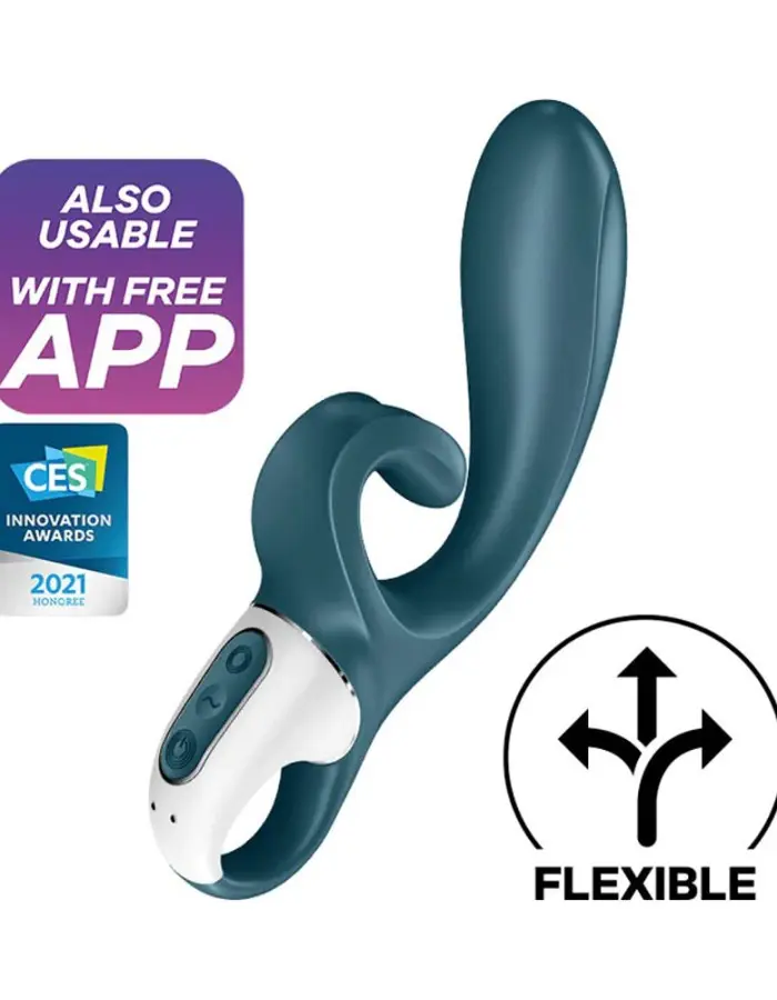 Hug Me - Rabbit Vibrator - Grey/blue