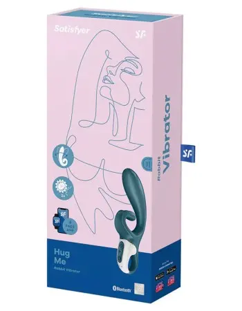 Hug Me - Rabbit Vibrator - Grey/blue