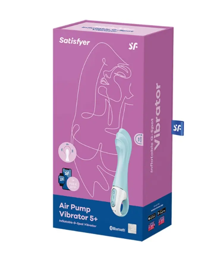 Satisfyer Air Pump Vibrator 5 Plus Inflatable G-Spot Vibrator - Blue