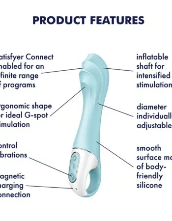 Satisfyer Air Pump Vibrator 5 Plus Inflatable G-Spot Vibrator - Blue