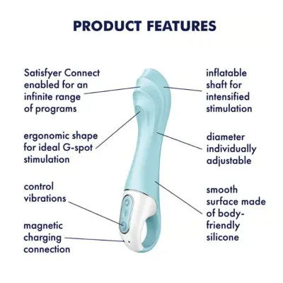 Satisfyer Air Pump Vibrator 5 Plus Inflatable G-Spot Vibrator - Blue