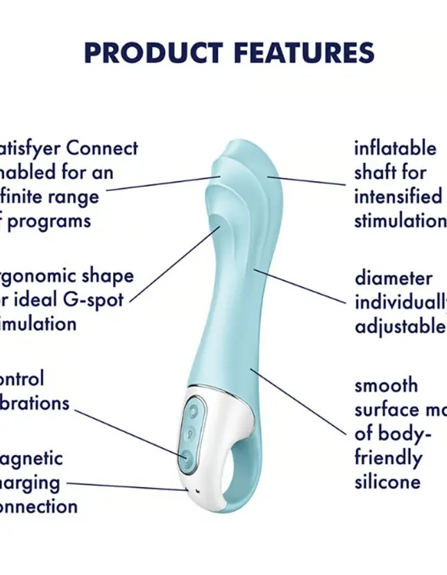 Satisfyer Air Pump Vibrator 5 Plus Inflatable G-Spot Vibrator - Blue