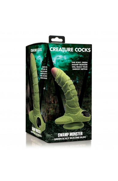 Swamp Monster Green Scaly Silicone Dildo