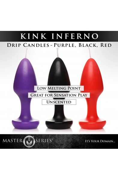 Kink Inferno Drip Candles - Black, Purple, Red