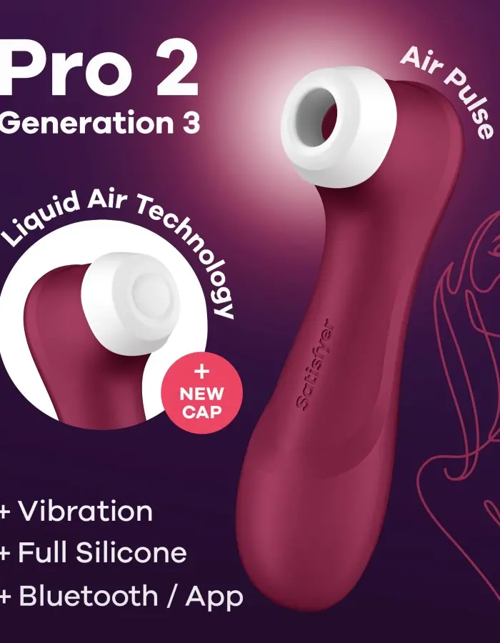 Satisfyer Pro 2 Generation 3 Connect App Liquid Air Technology - Wine Red