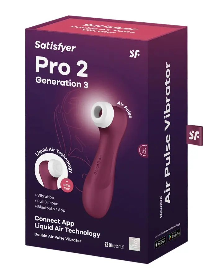 Satisfyer Pro 2 Generation 3 Connect App Liquid Air Technology - Wine Red