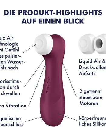 Satisfyer Pro 2 Generation 3 Liquid Air Technology - Red Wine