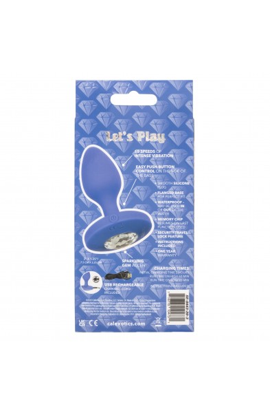 Cheeky Gems - Medium Rechargeable Vibrating Probe  - Blue