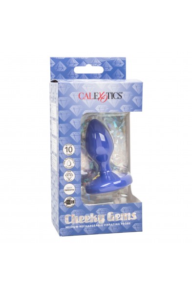 Cheeky Gems - Medium Rechargeable Vibrating Probe  - Blue