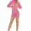 Mini Dress With Hood - One Size - Neon Pink