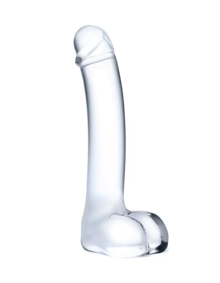 7 Inch Realistic Curved Glass G-Spot Dildo - Clear