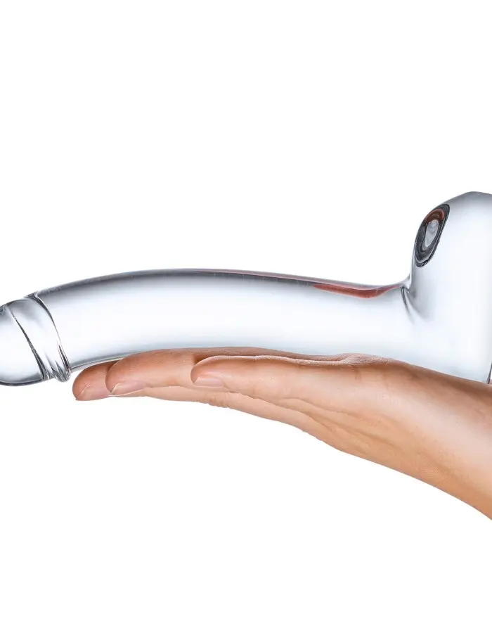 7 Inch Realistic Curved Glass G-Spot Dildo - Clear